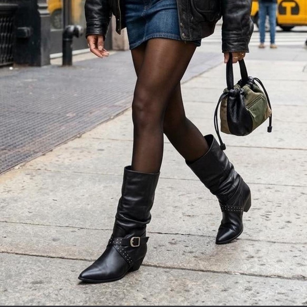 Black Leather Women's Boots